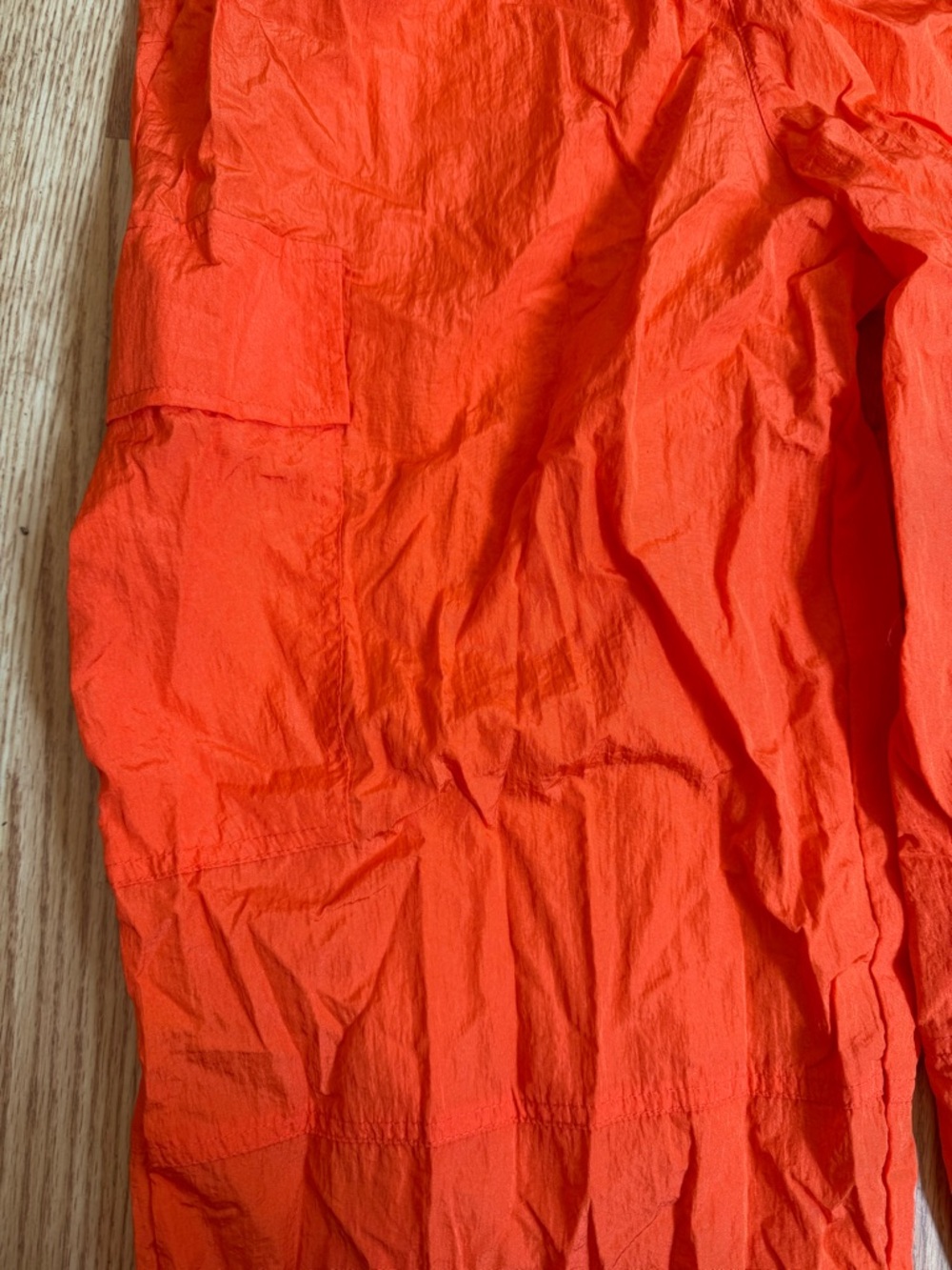 Wide Leg Drawstring Cargo Pants - Orange - Picture 3 of 8